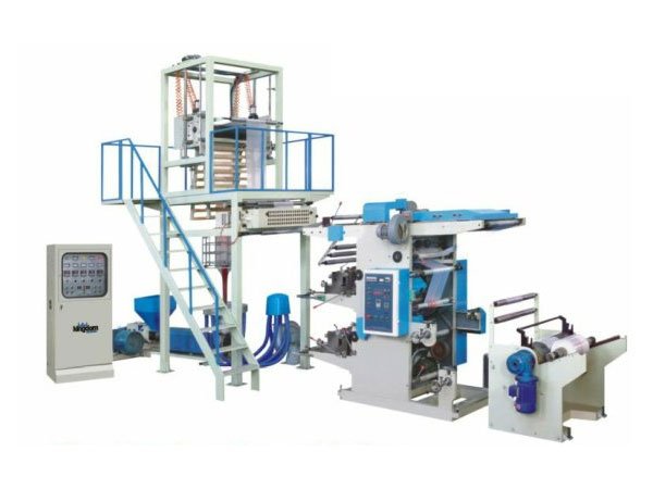 Máquina sopradora de filme com máquina de impressão flexo 2Color em linha