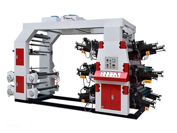 Máquina de impressão flexográfica de seis cores e velocidade média