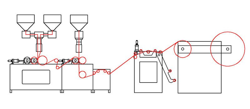 Máquina de filme bolha de ar de três camadas